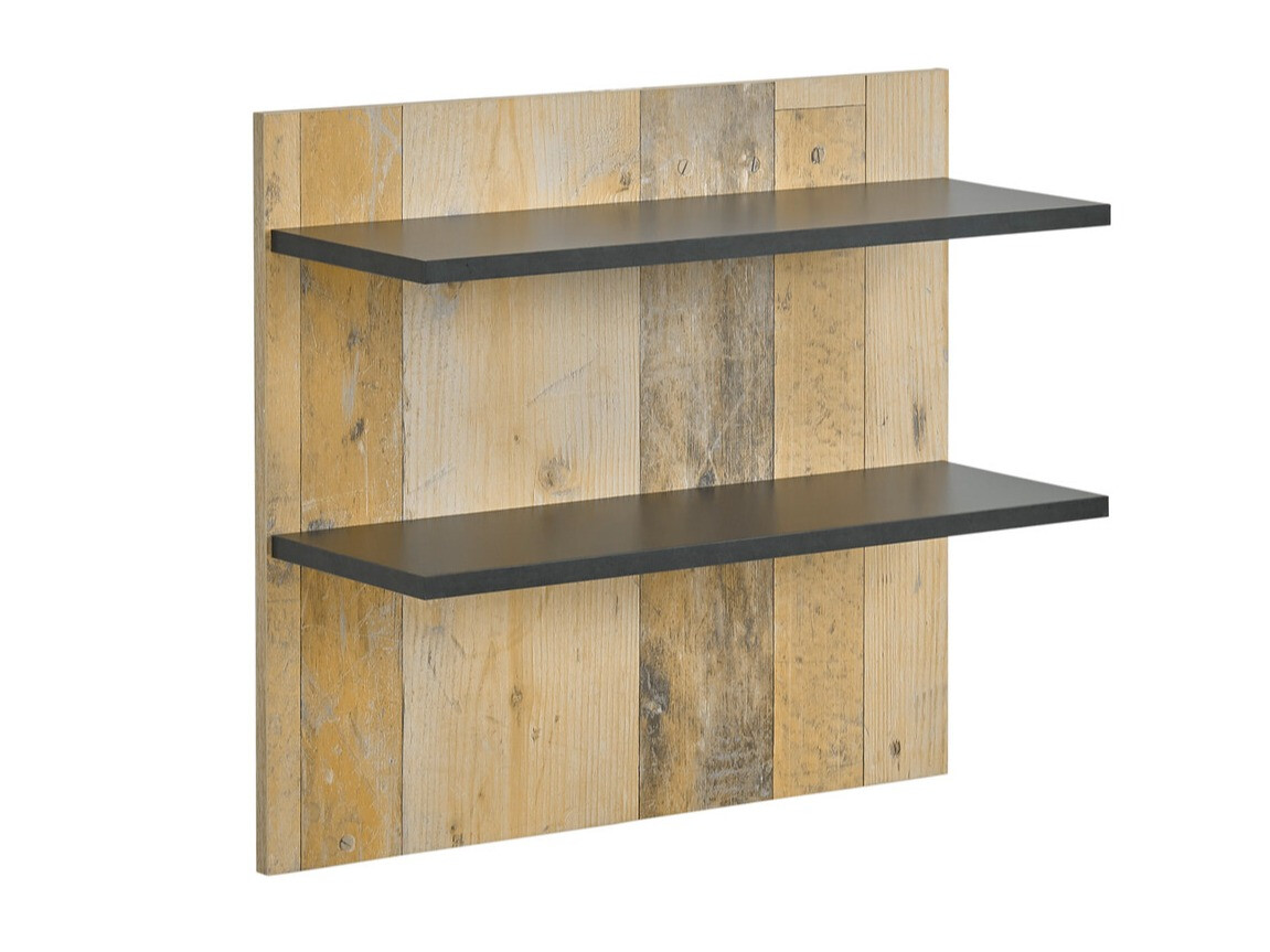 Estantería de pared Cirtale 105 (Arbol envejecido + Antracita)