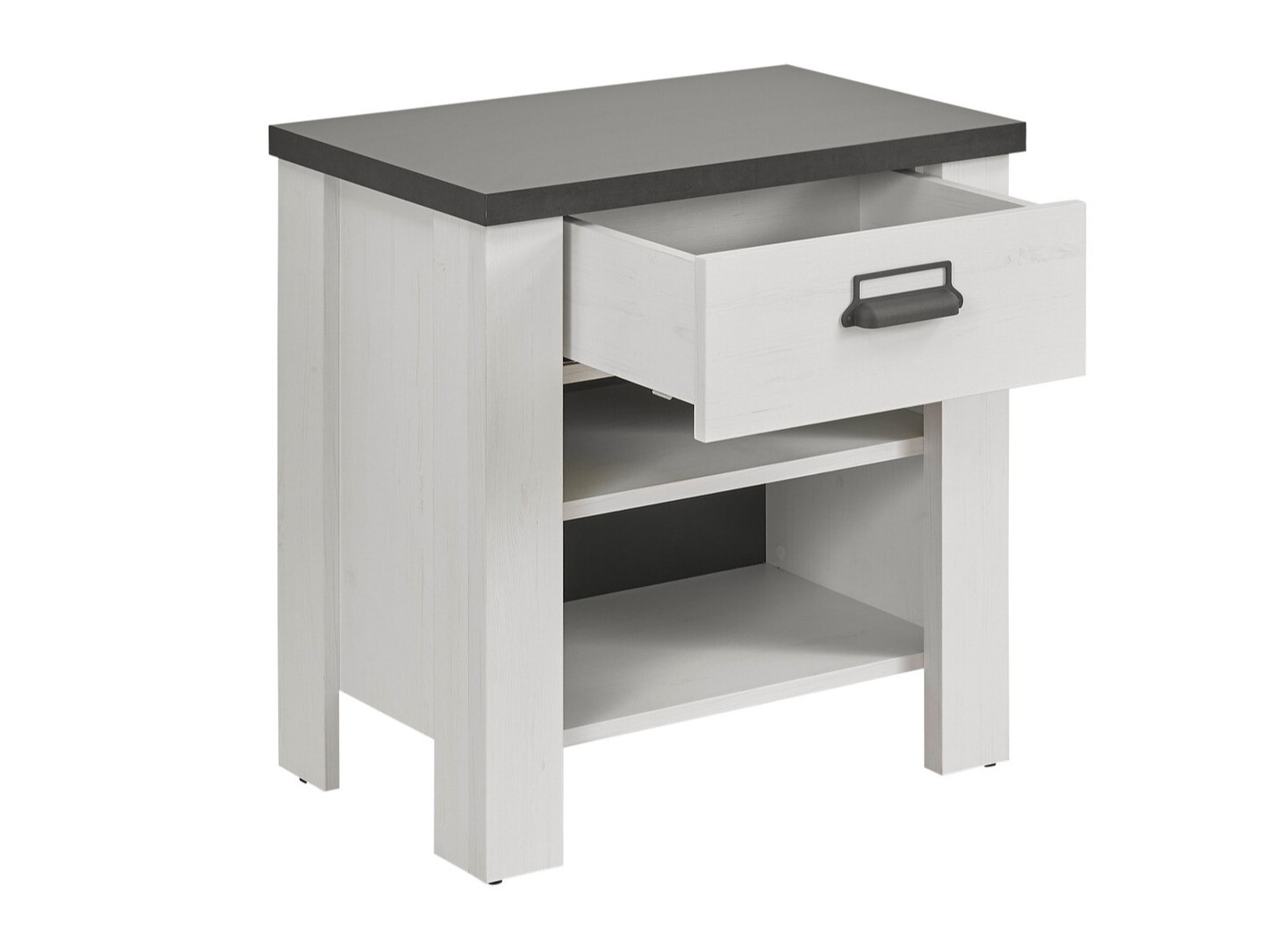 Mesilla de noche Cirtale 102 (Antracita + Pino blanqueado)