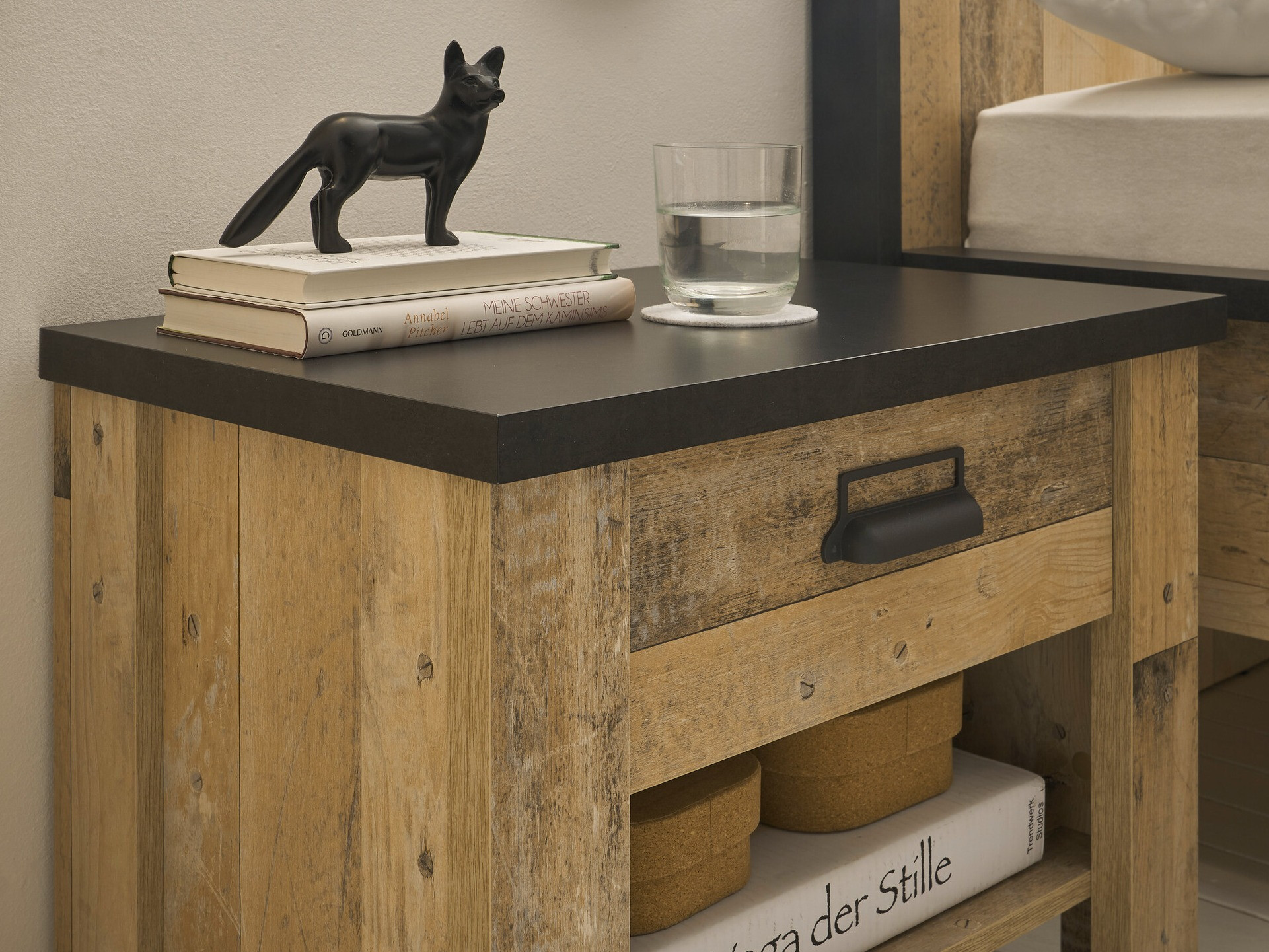 Mesilla de noche Cirtale 102 (Arbol envejecido + Antracita)