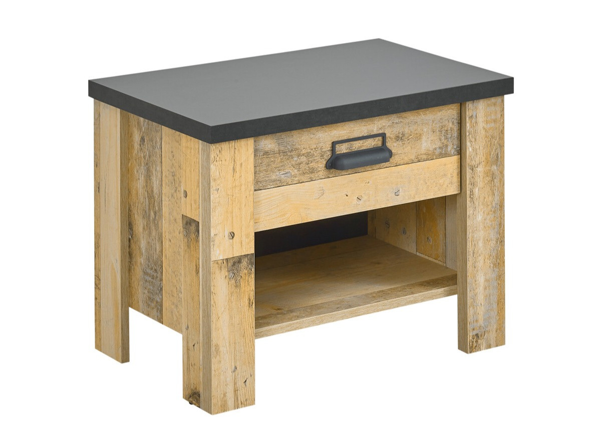 Mesilla de noche Cirtale 104 (Arbol envejecido + Antracita)