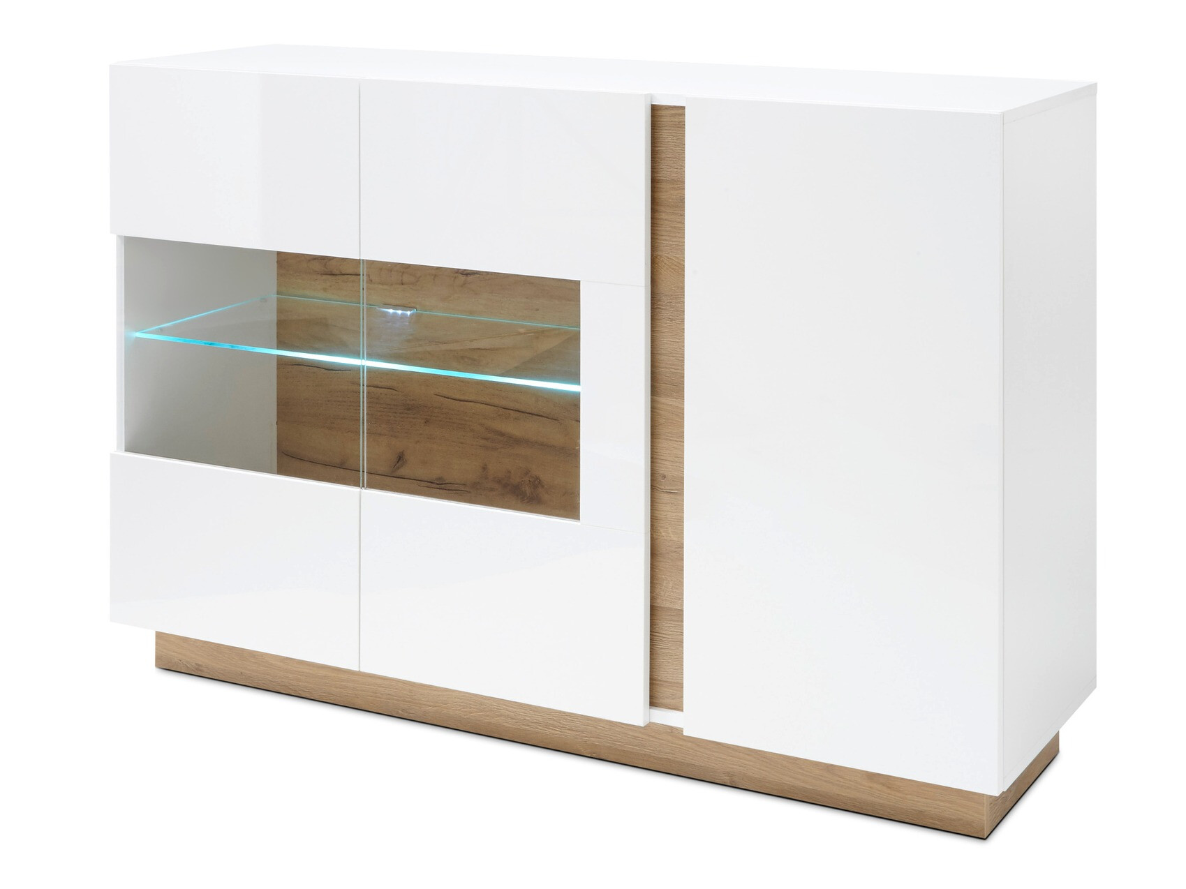 Aparador Veropho 104 (Blanco brillante + Roble nieto)