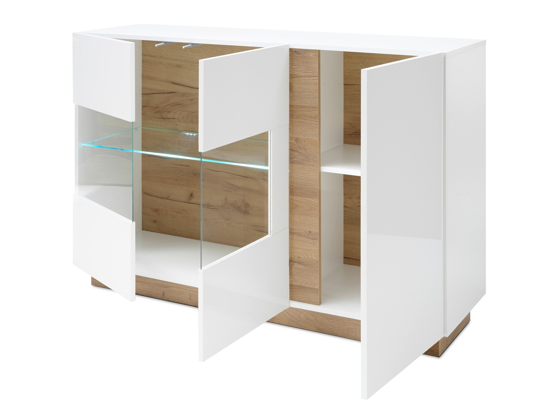 Aparador Veropho 104 (Blanco brillante + Roble nieto)