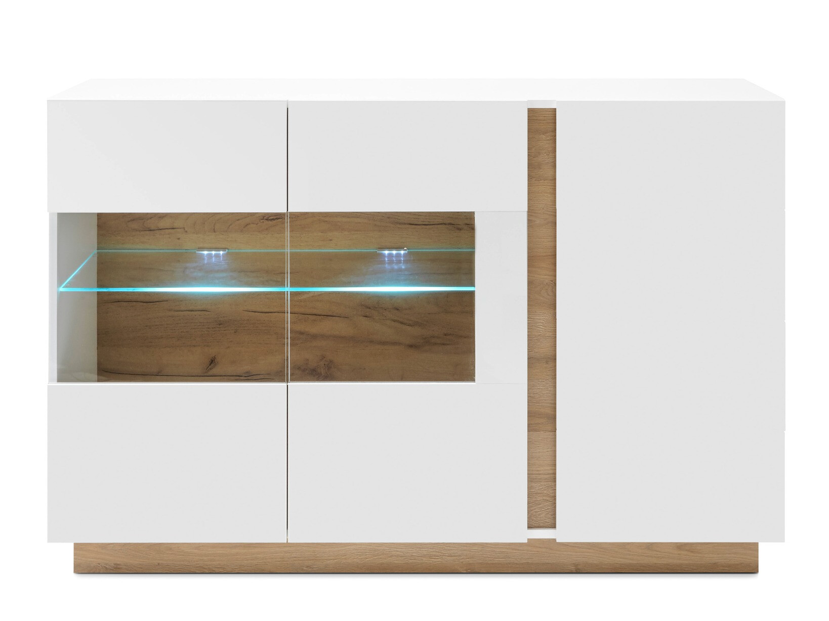 Aparador Veropho 104 (Blanco brillante + Roble nieto)