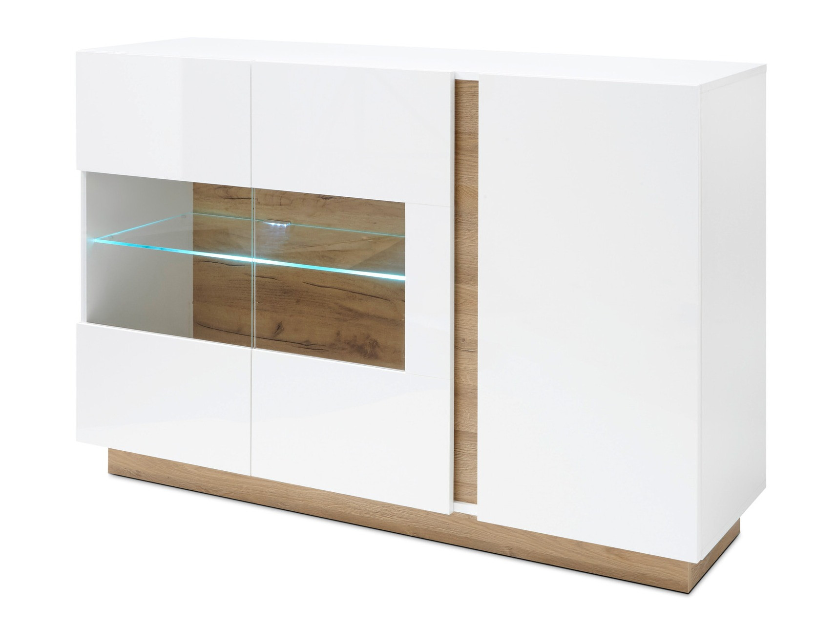 Aparador Veropho 104 (Blanco brillante + Roble nieto)