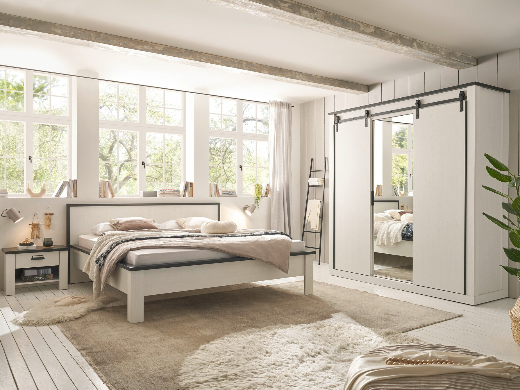 Armario Cirtale 108 (Antracita + Pino blanqueado)