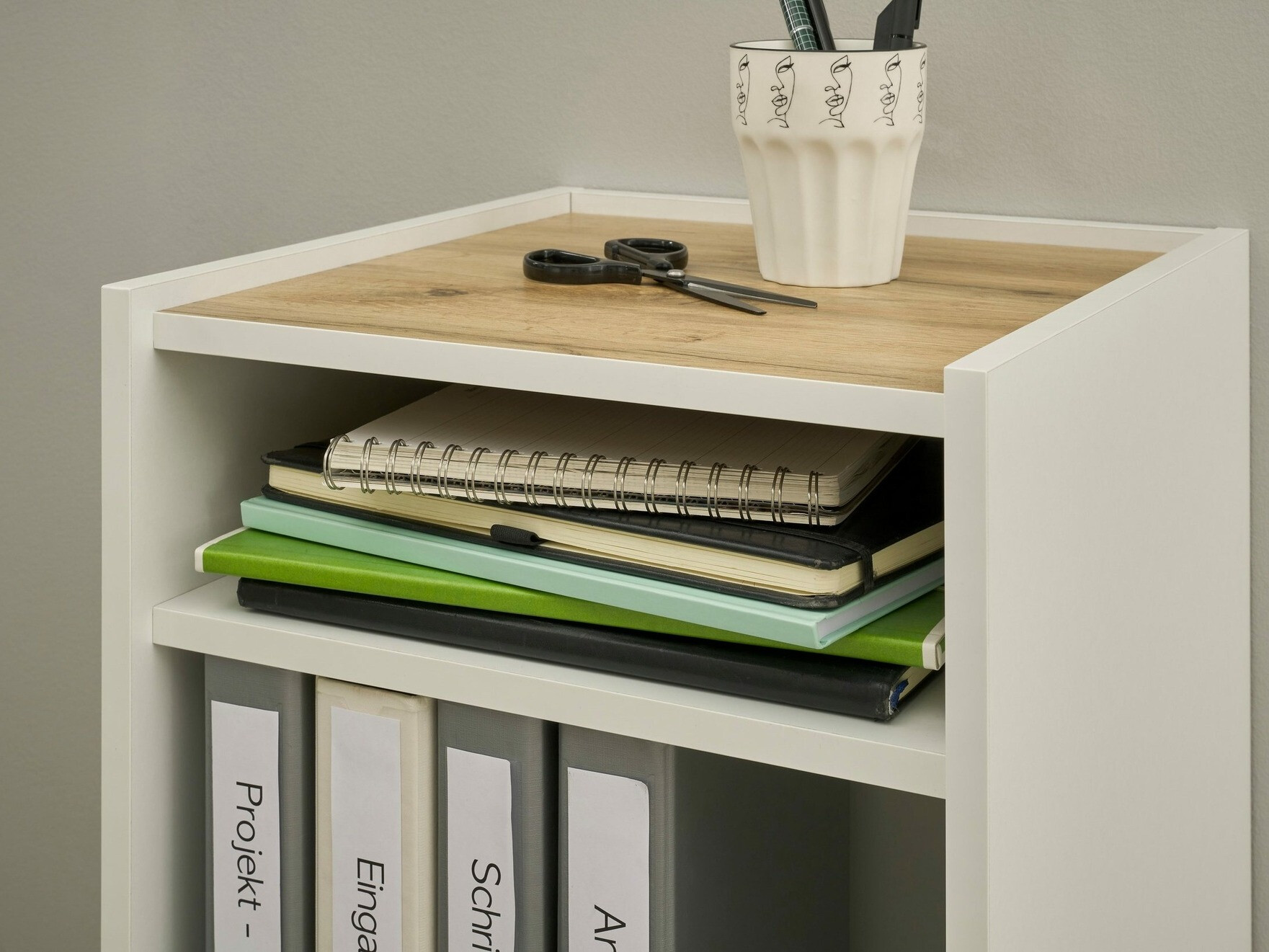 Estantería Elbsori 149 (Blanco + Roble wotan)