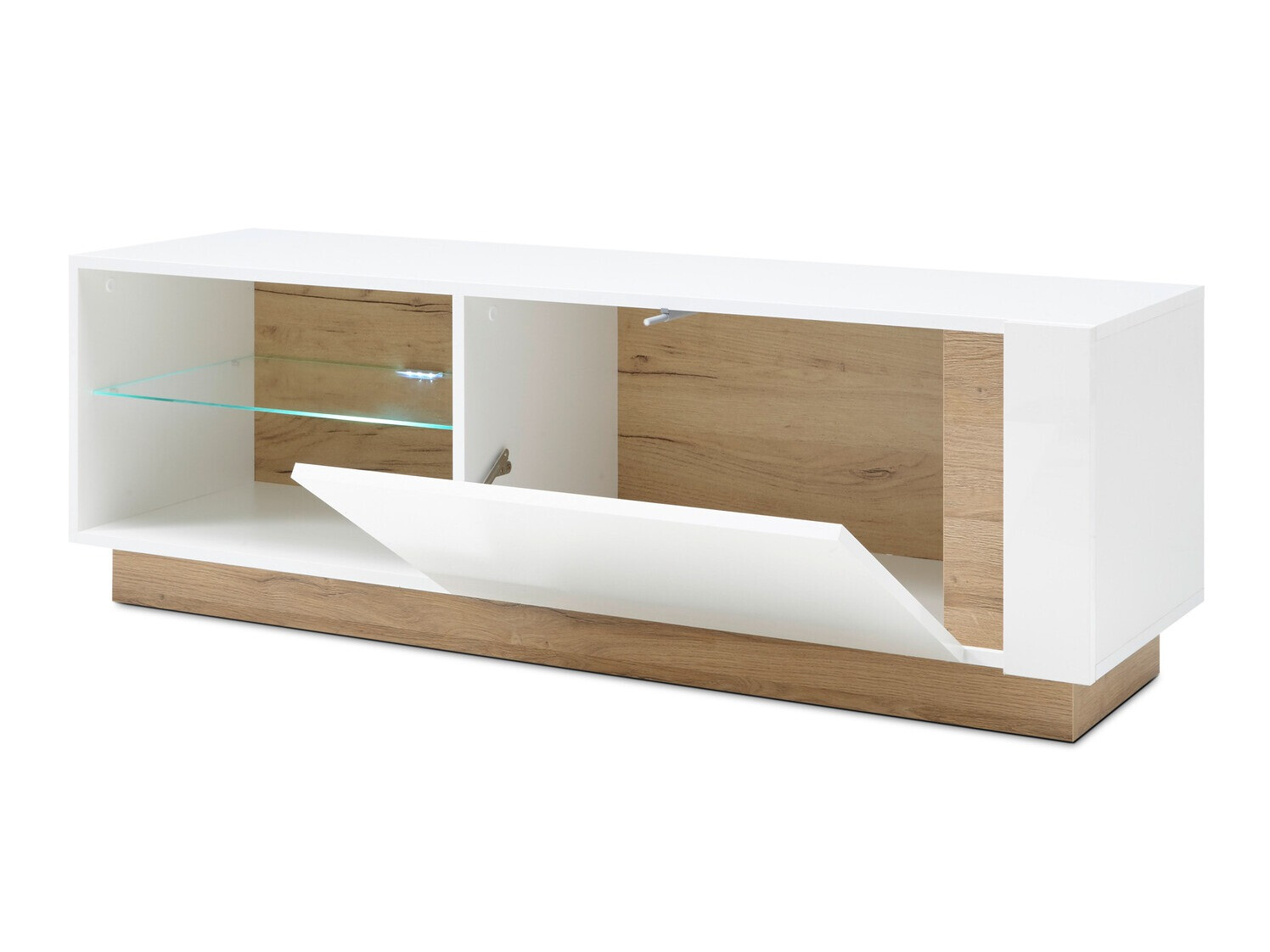 Mueble TV Veropho 102 (Blanco brillante + Roble nieto)