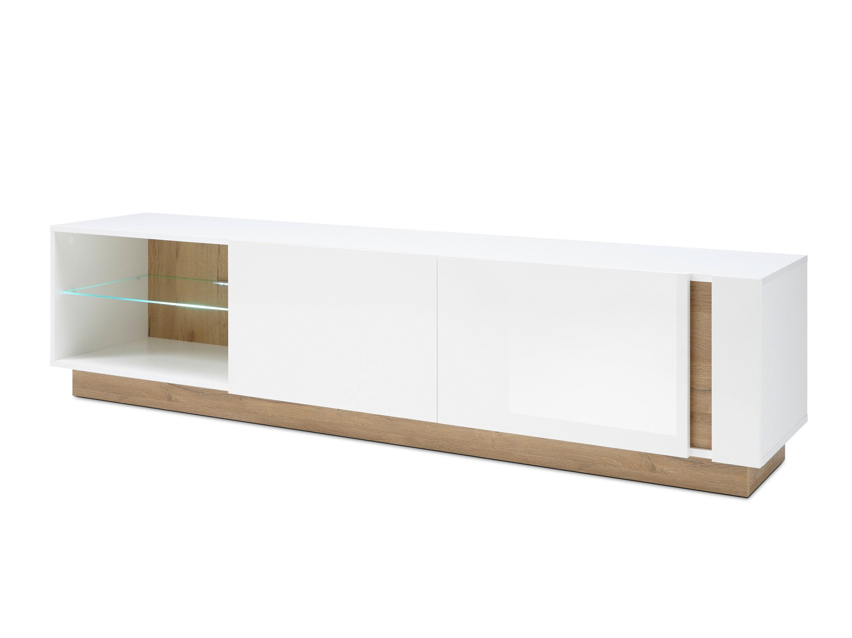 Mueble TV Veropho 103 (Blanco brillante + Roble nieto)