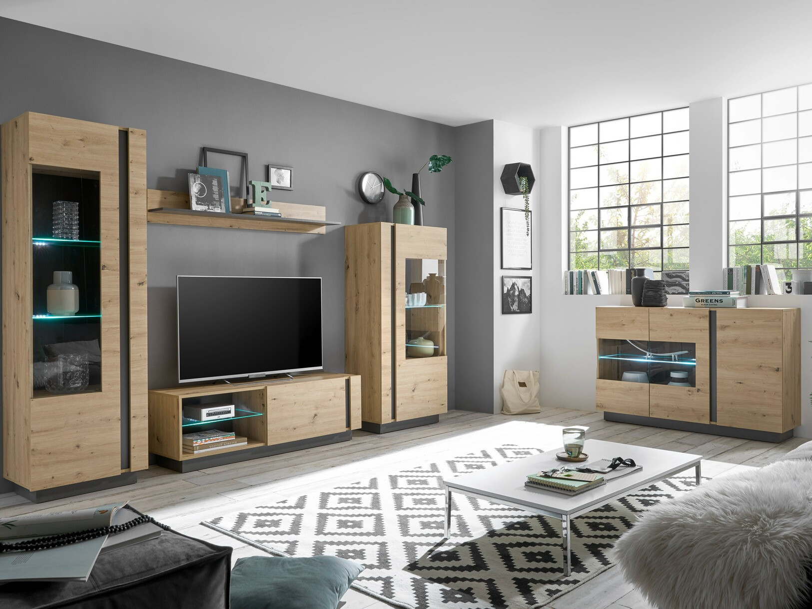 Aparador Veropho 104 (Roble Artisan + Grafito)