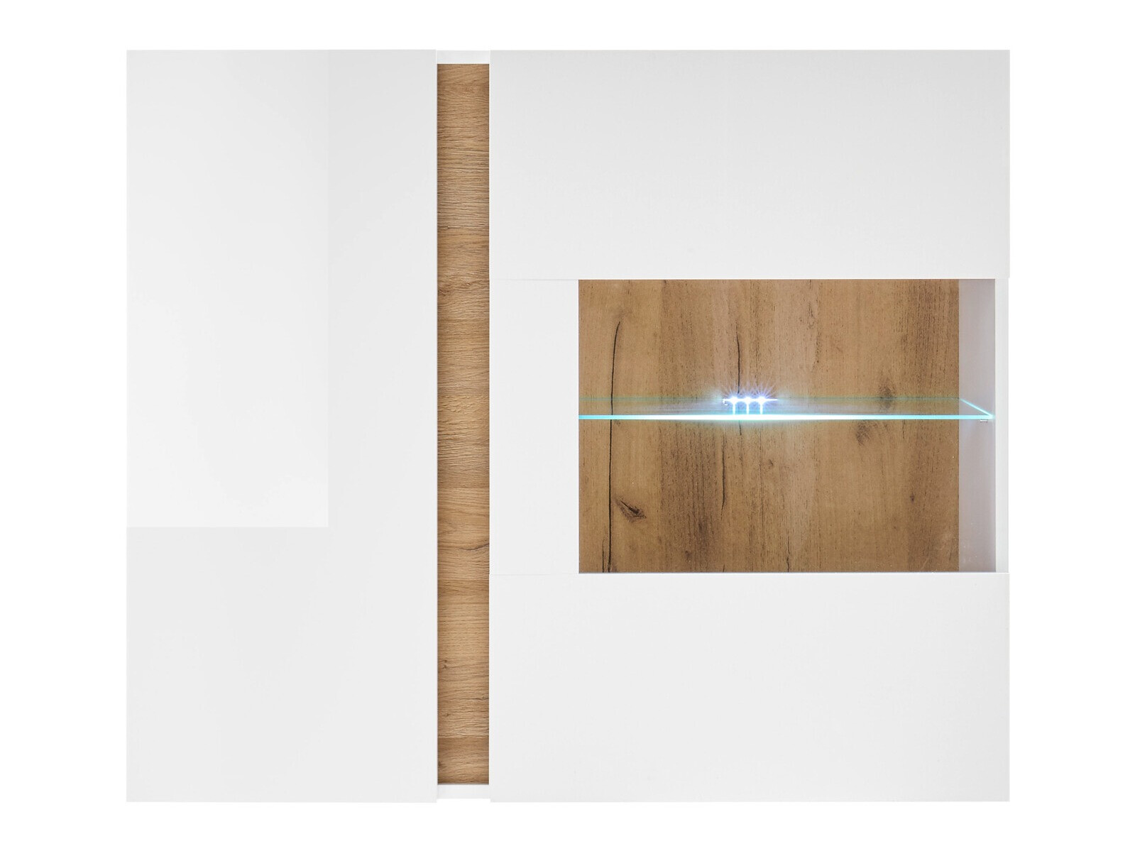 Armario de pared Veropho 105 (Blanco brillante + Roble nieto)