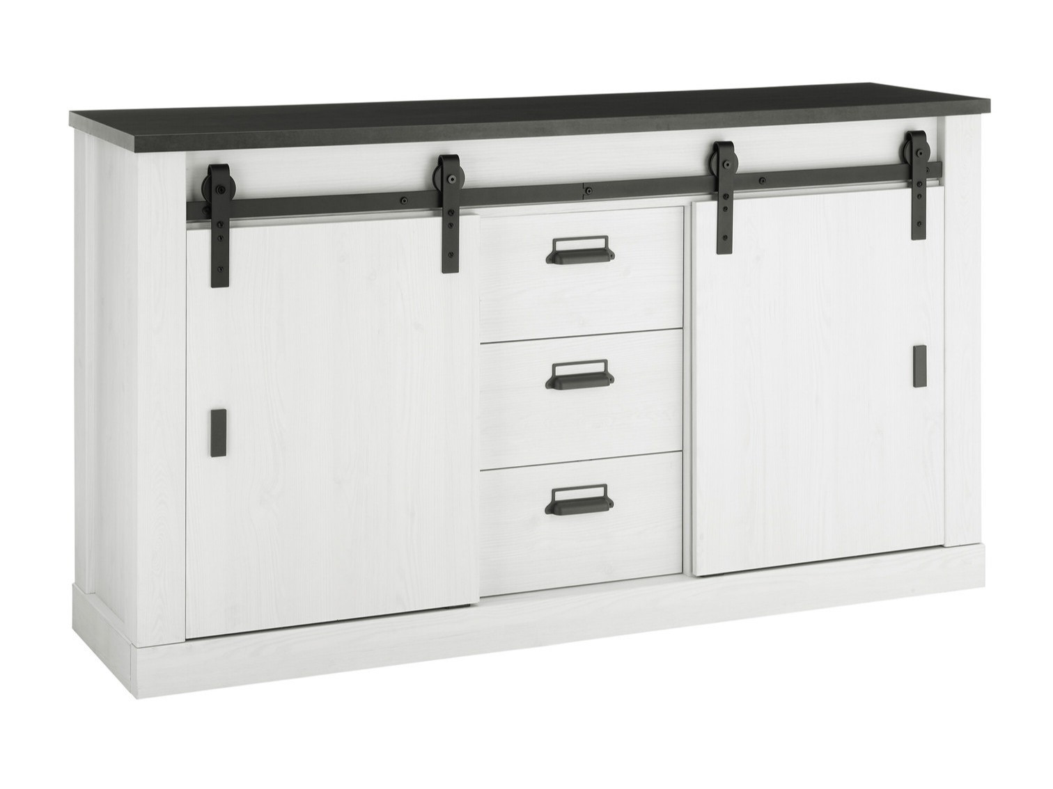 Cómoda Cirtale 116 (Antracita + Pino blanqueado)