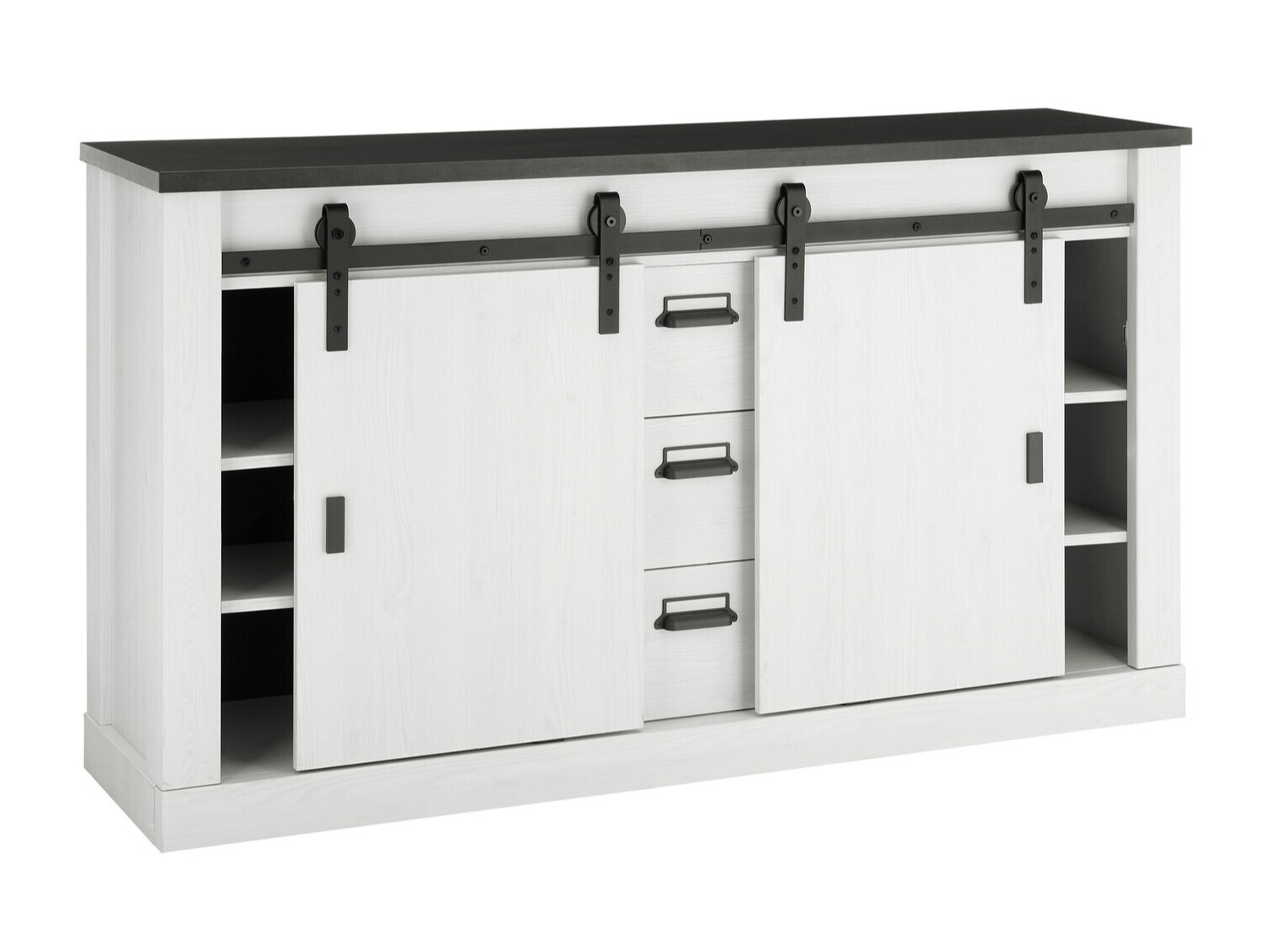 Cómoda Cirtale 116 (Antracita + Pino blanqueado)