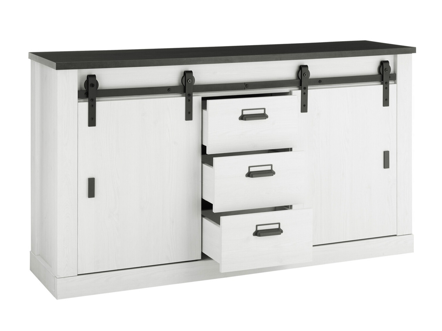 Cómoda Cirtale 116 (Antracita + Pino blanqueado)