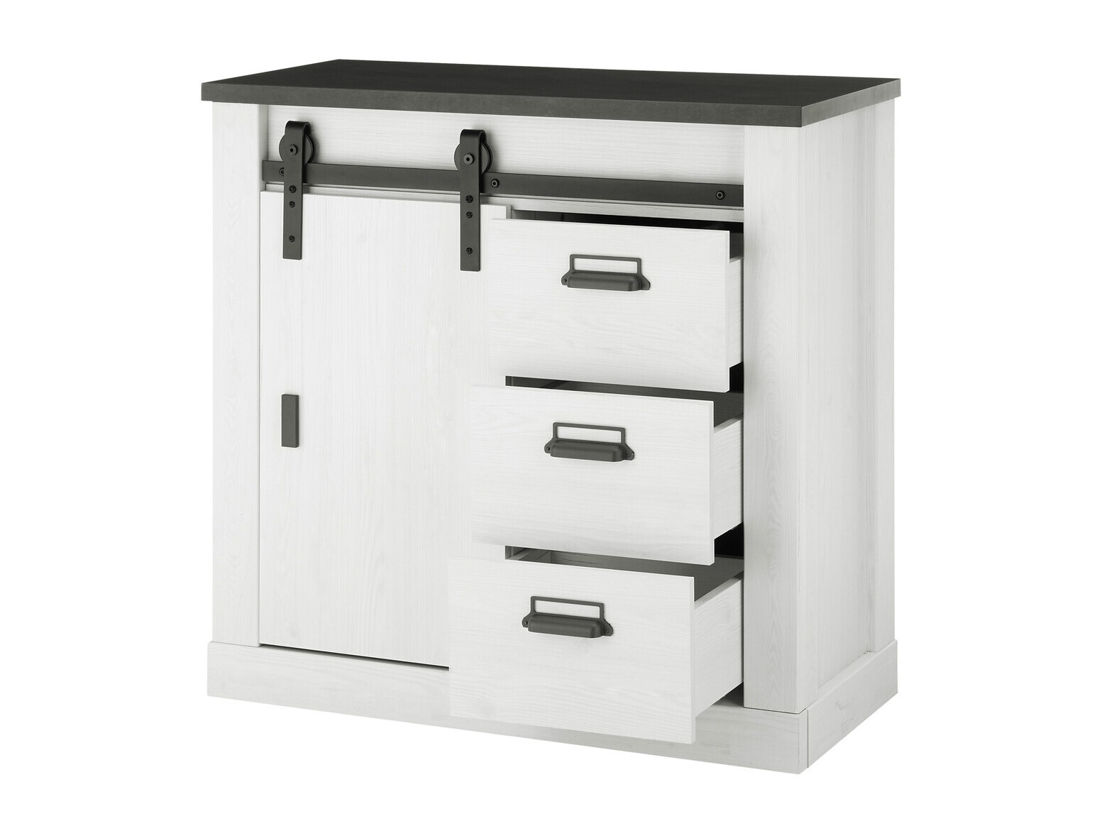 Cómoda Cirtale 117 (Antracita + Pino blanqueado)