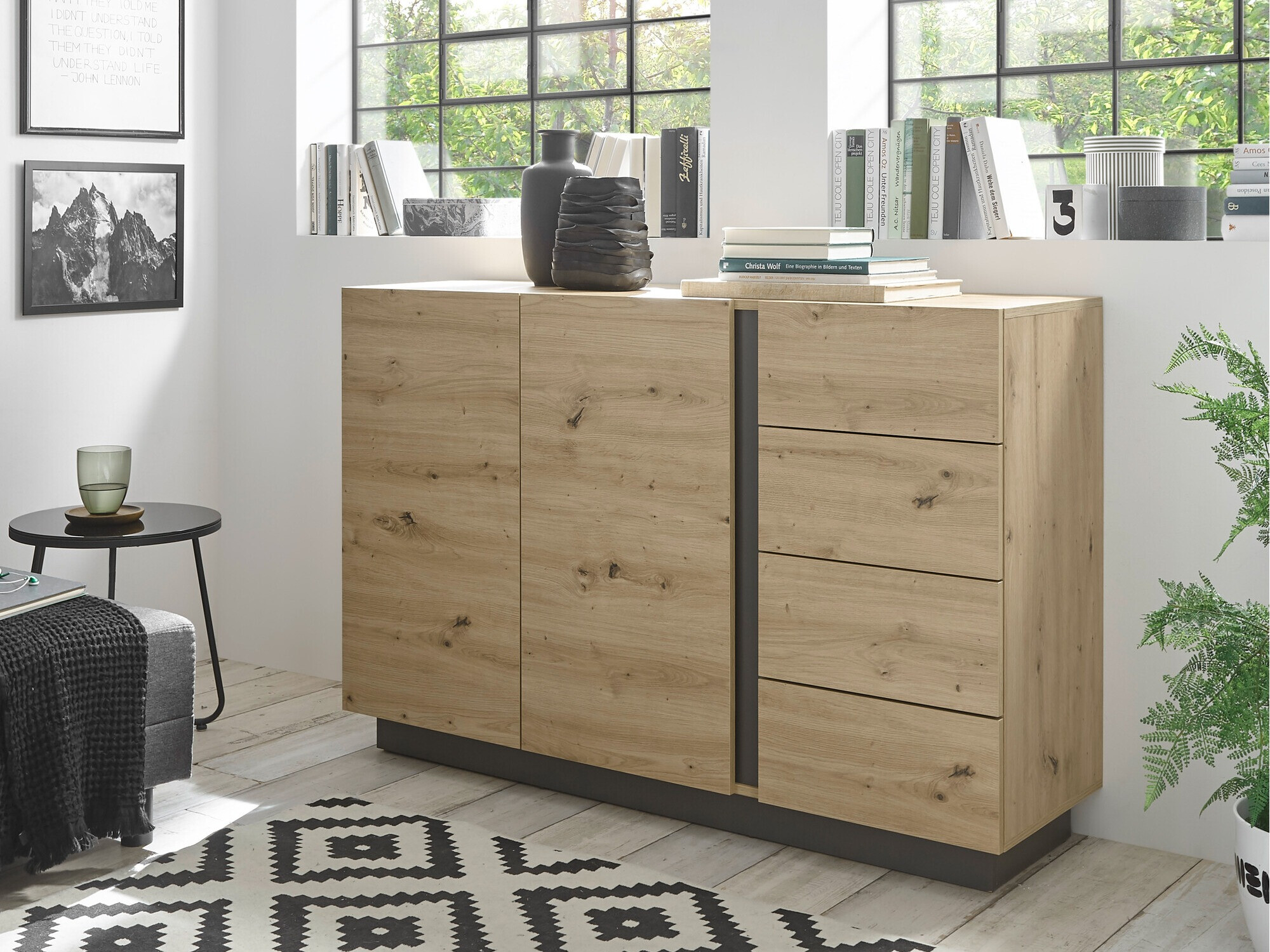 Cómoda Veropho 107 (Roble Artisan + Grafito)