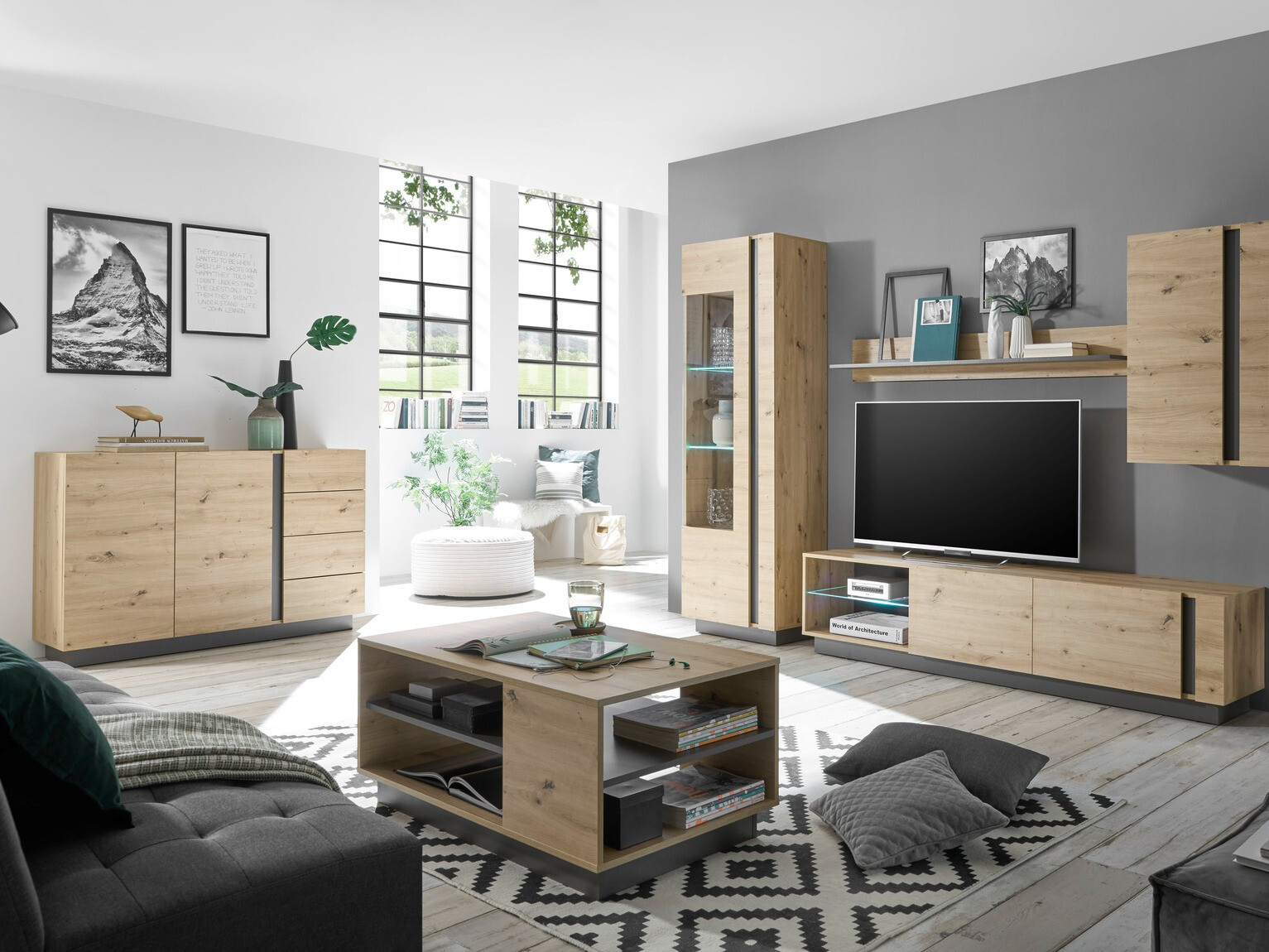 Cómoda Veropho 107 (Roble Artisan + Grafito)