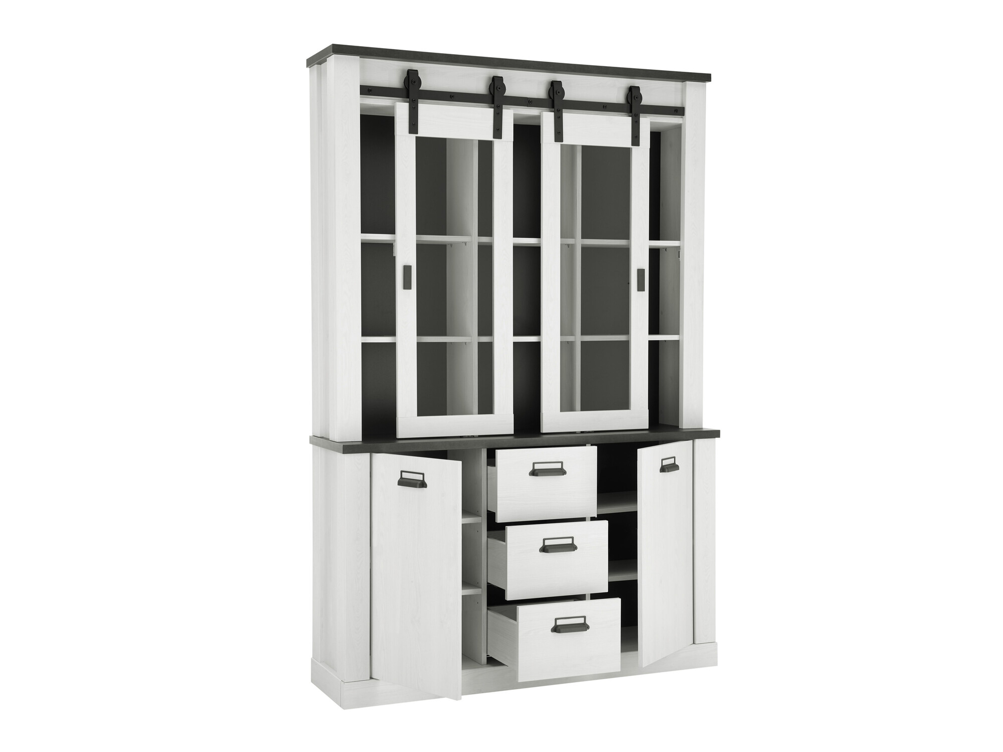 Estantería Cirtale 110 (Pino blanqueado + Antrahite)