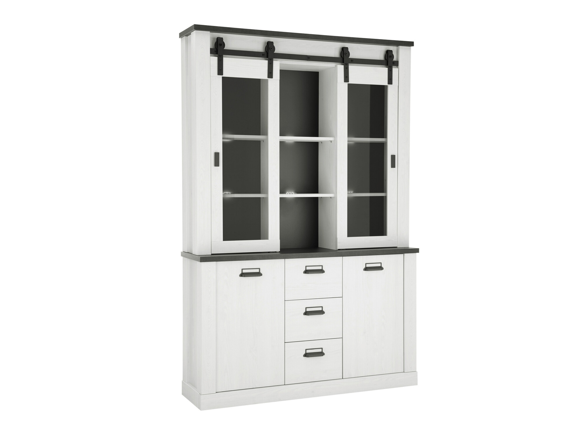 Estantería Cirtale 110 (Pino blanqueado + Antrahite)