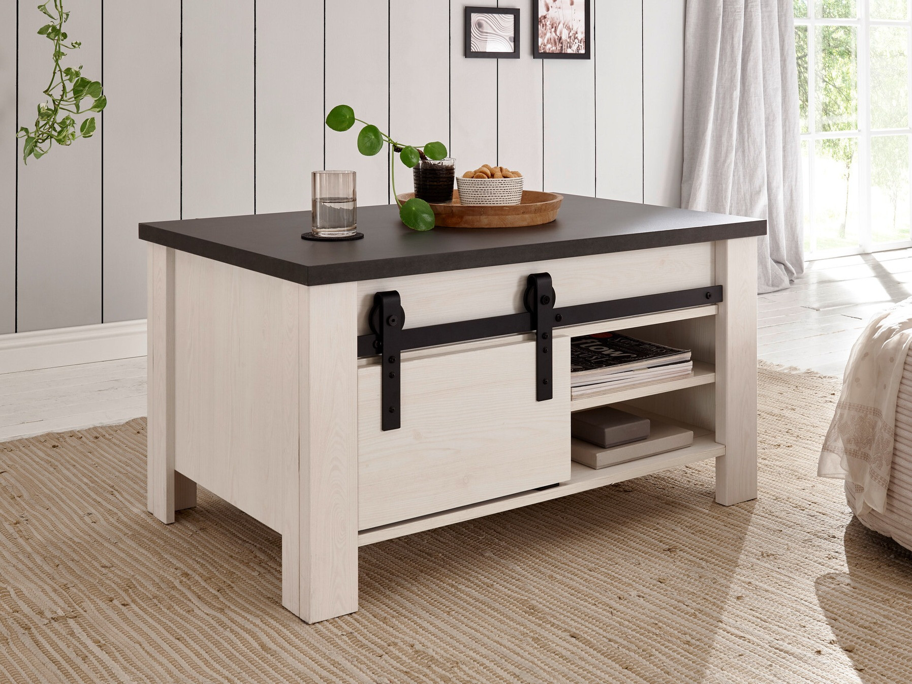 Mesa de centro Cirtale 111 (Antracita + Pino blanqueado)