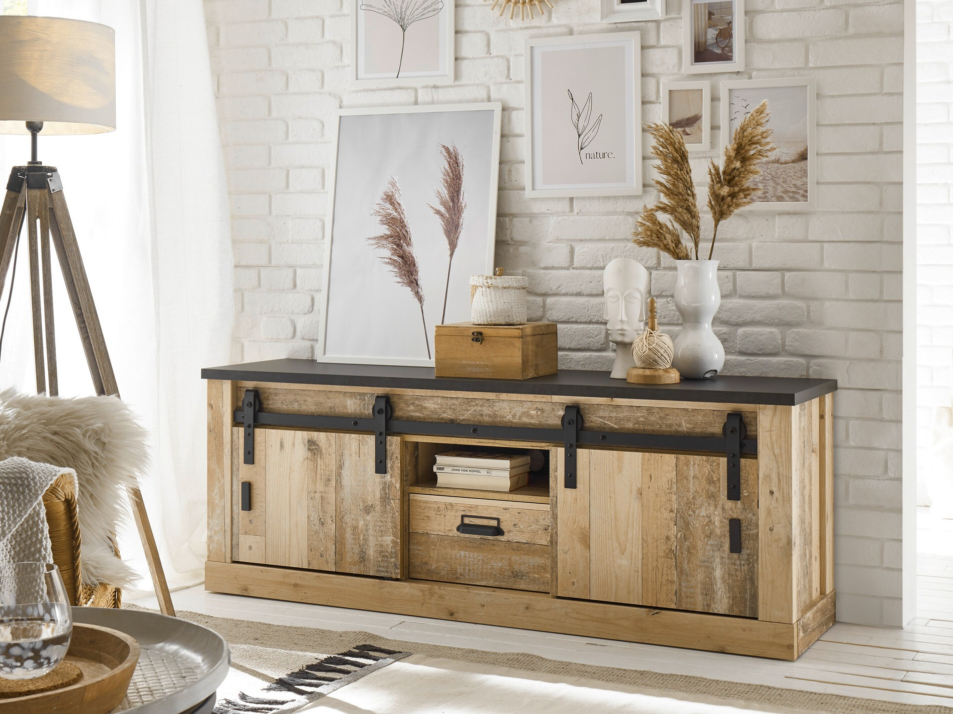 Mueble TV Cirtale 112 (Antracita + Arbol envejecido)