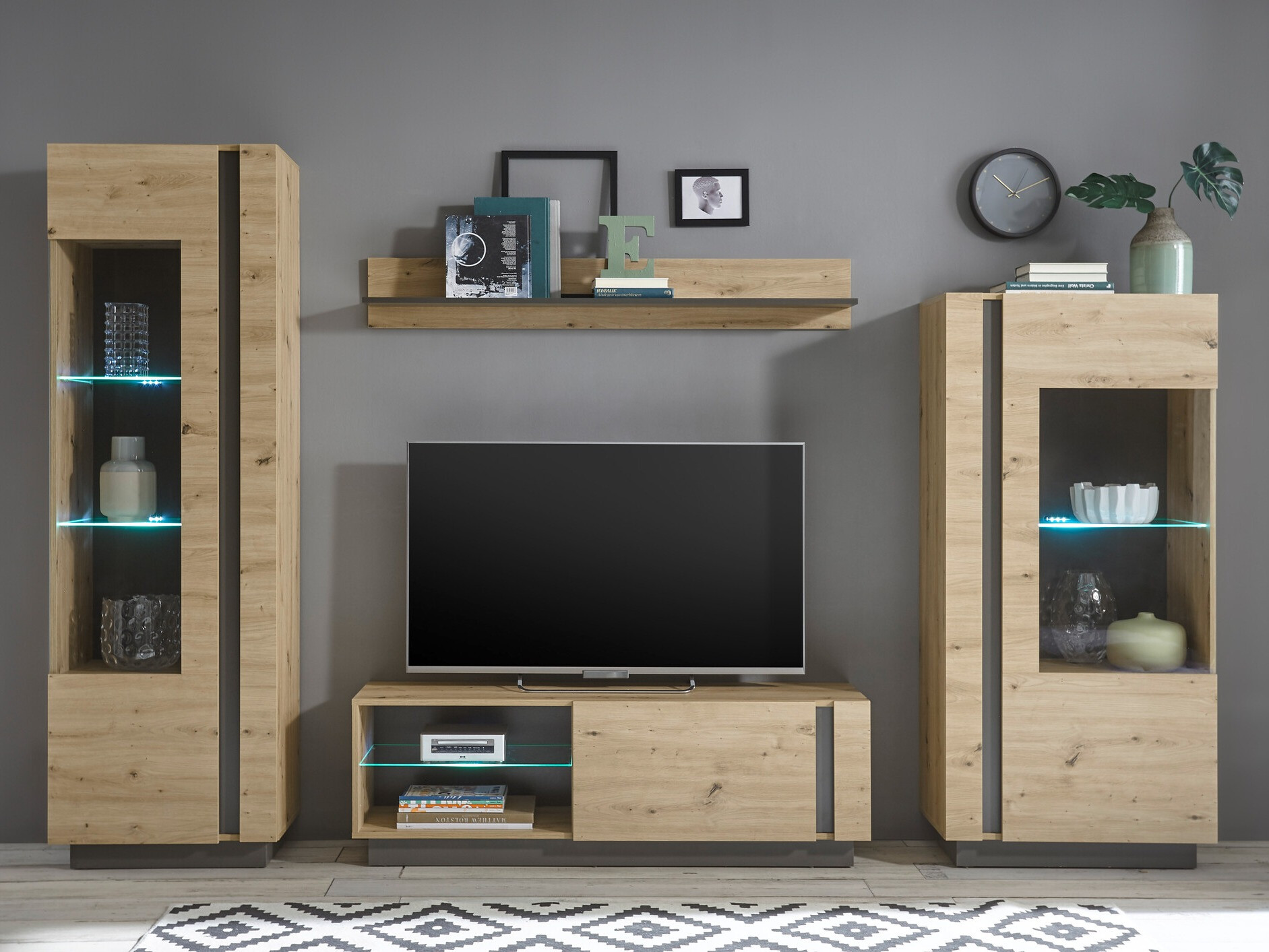 Conjunto de salón Veropho 110 (Roble Artisan + Grafito)