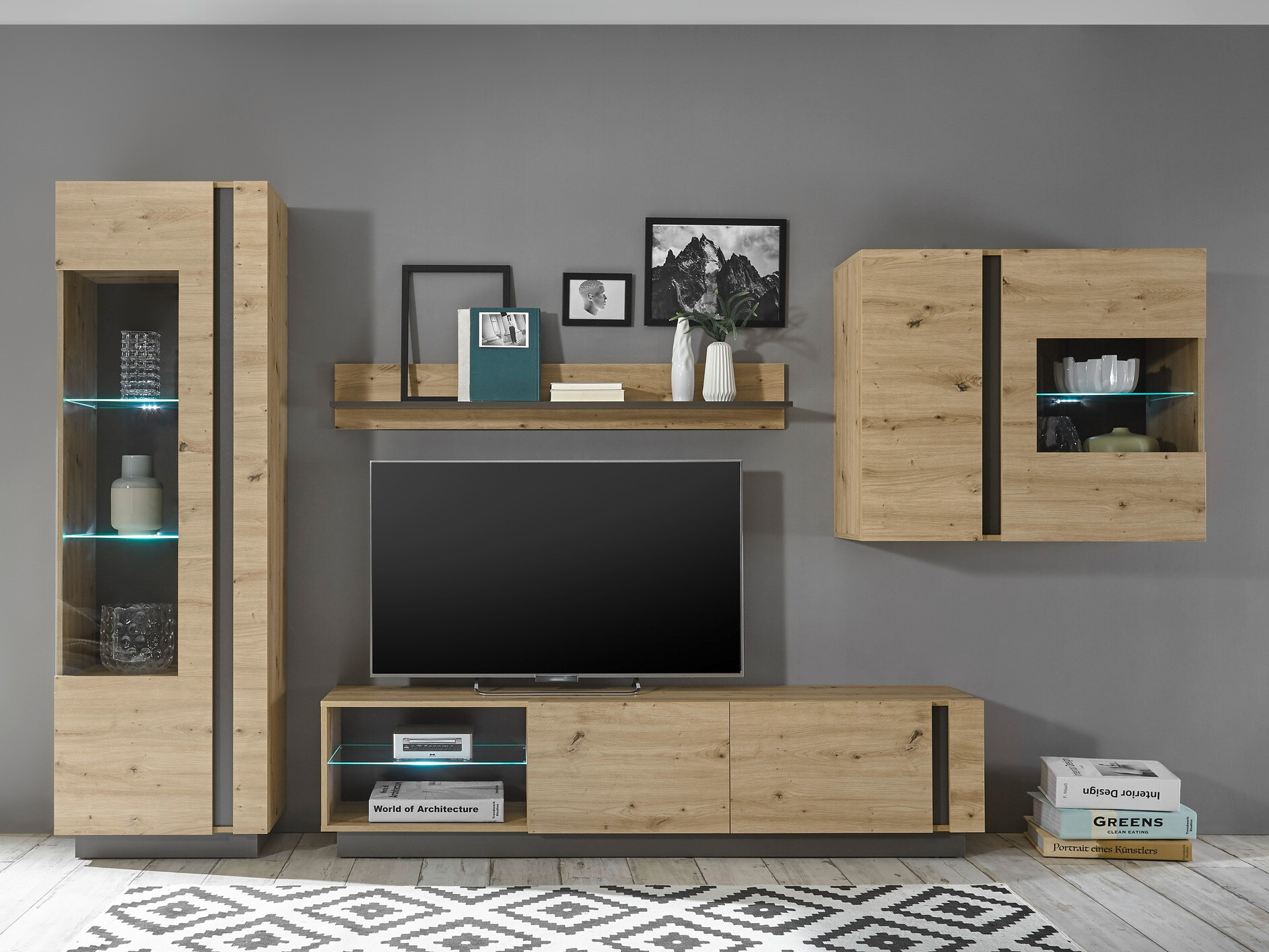 Conjunto de salón Veropho 113 (Roble Artisan + Grafito)