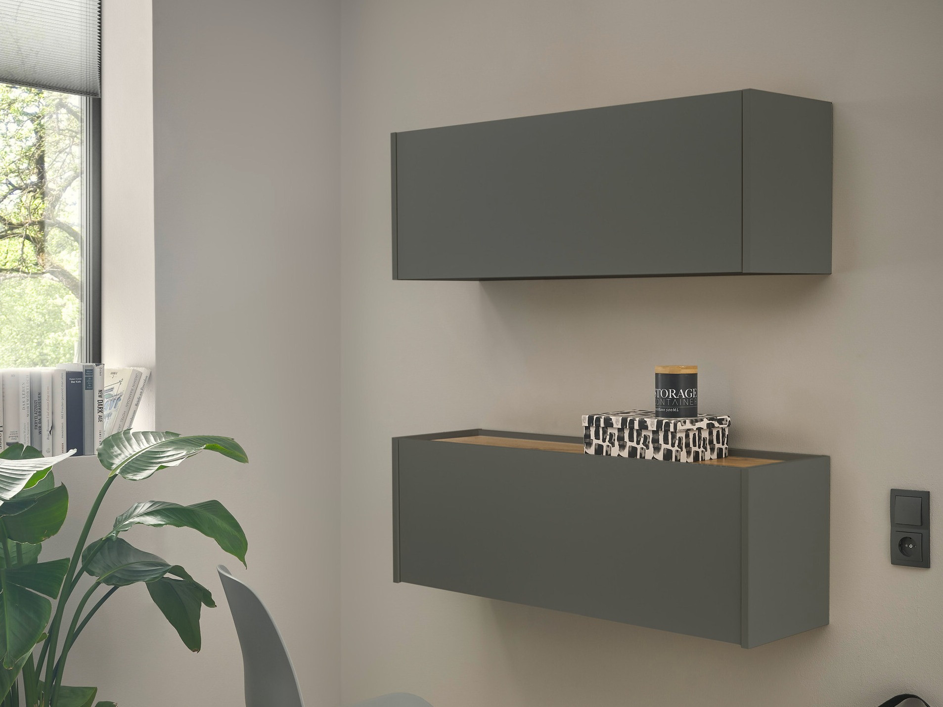 Conjunto para oficina en casa Elbsori 158 (Antracita + Roble wotan)