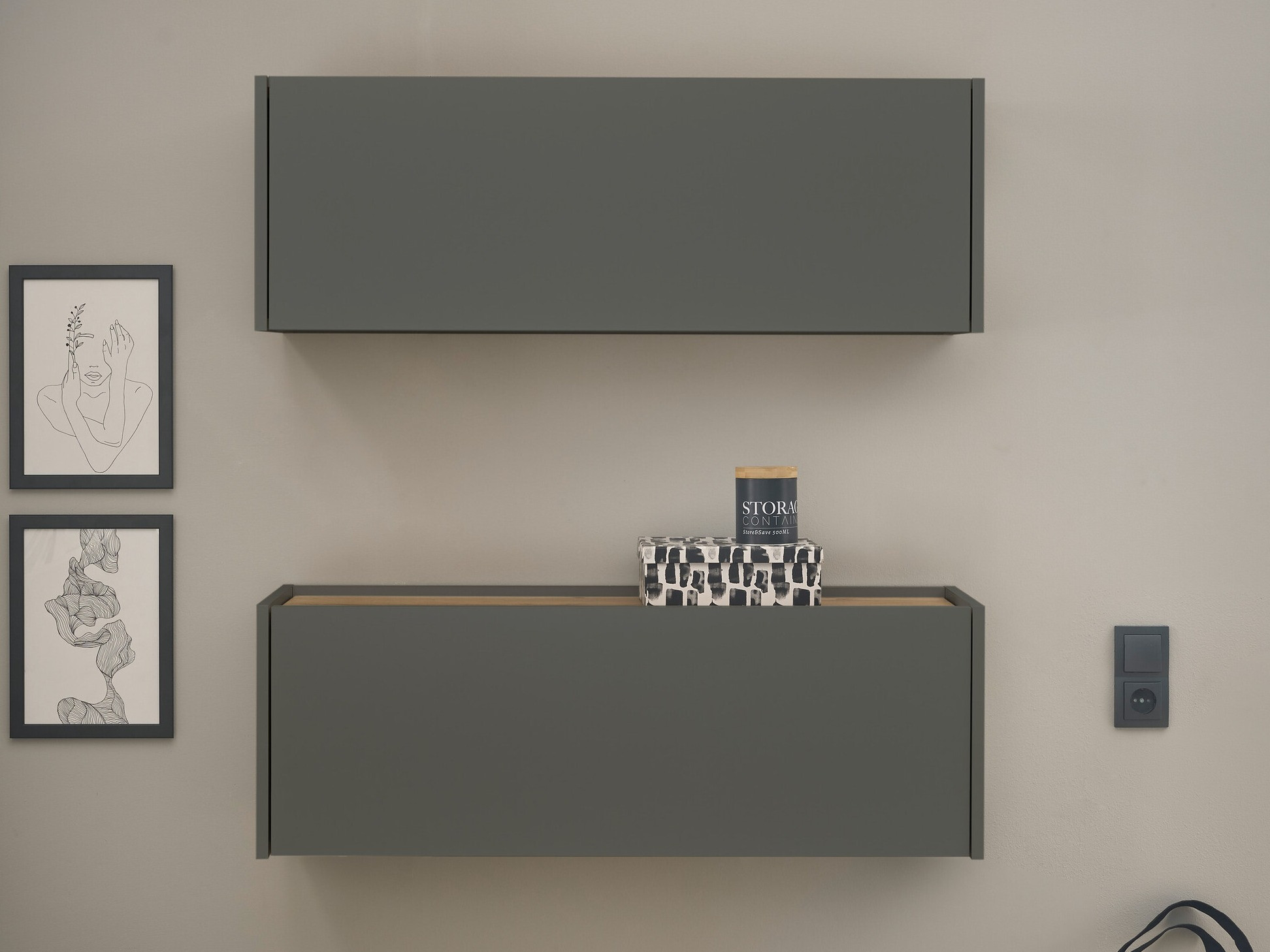 Conjunto para oficina en casa Elbsori 158 (Antracita + Roble wotan)