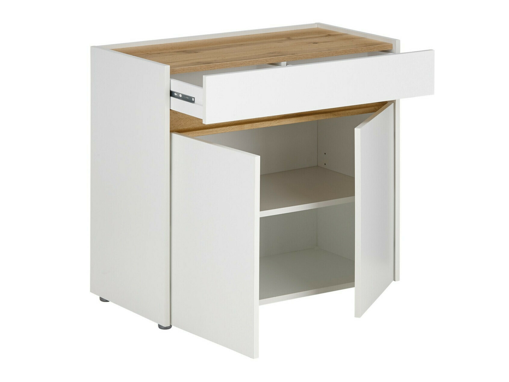 Conjuntos de muebles Elbsori 156 (Blanco + Roble wotan)