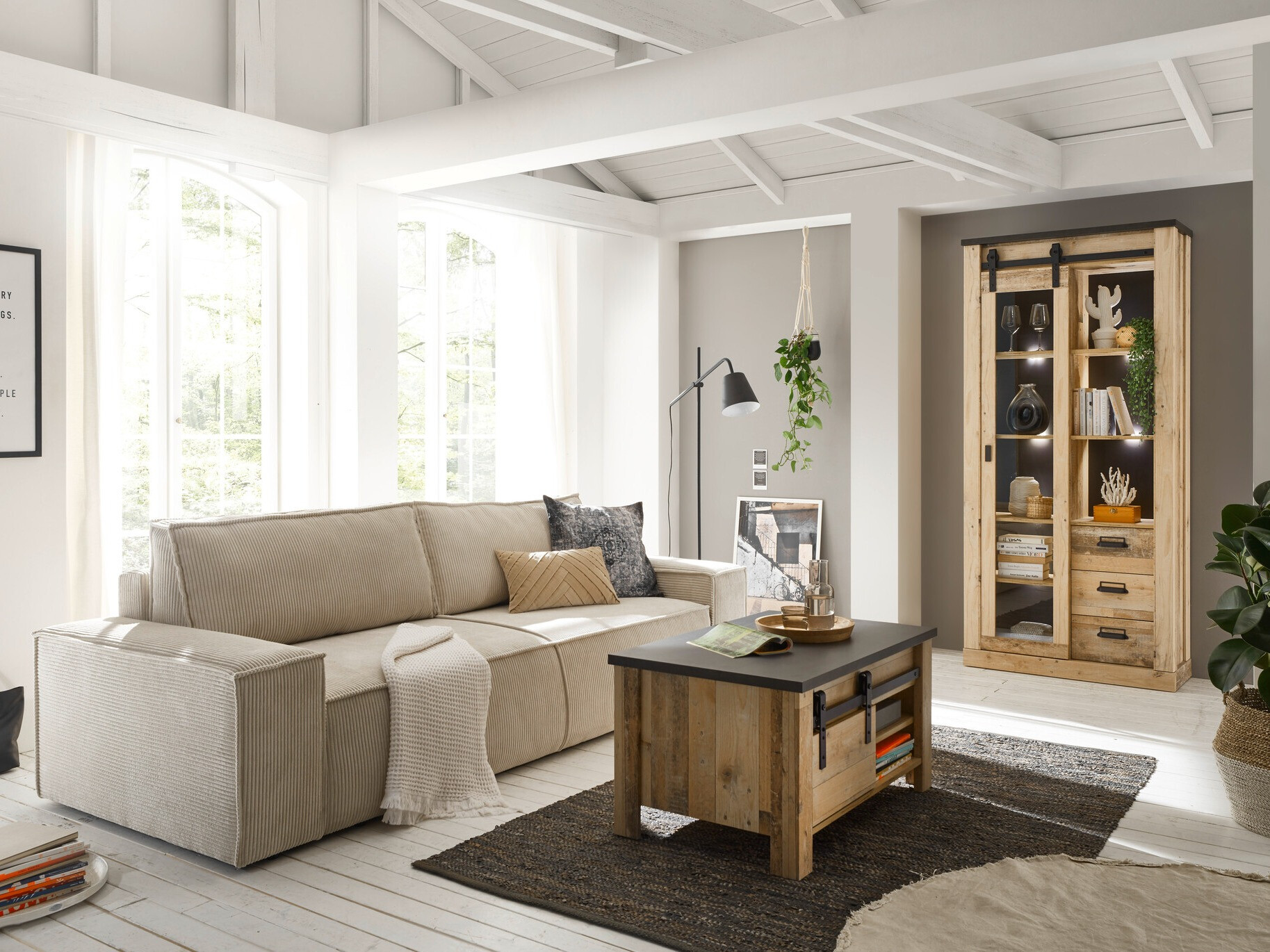 Estantería Cirtale 121 (Arbol envejecido + Antracita)