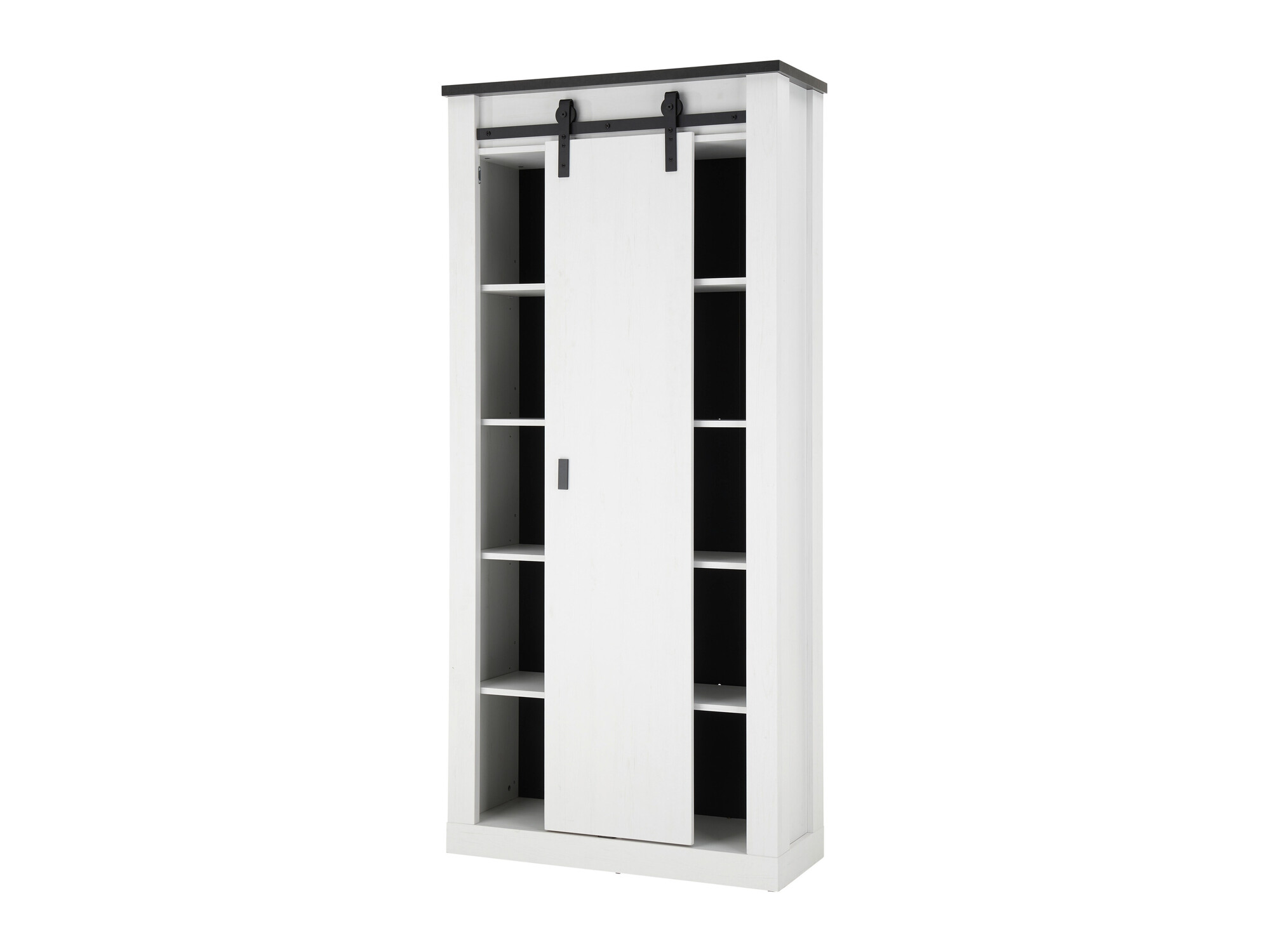 Estantería Cirtale 122 (Pino blanqueado + Antracita)