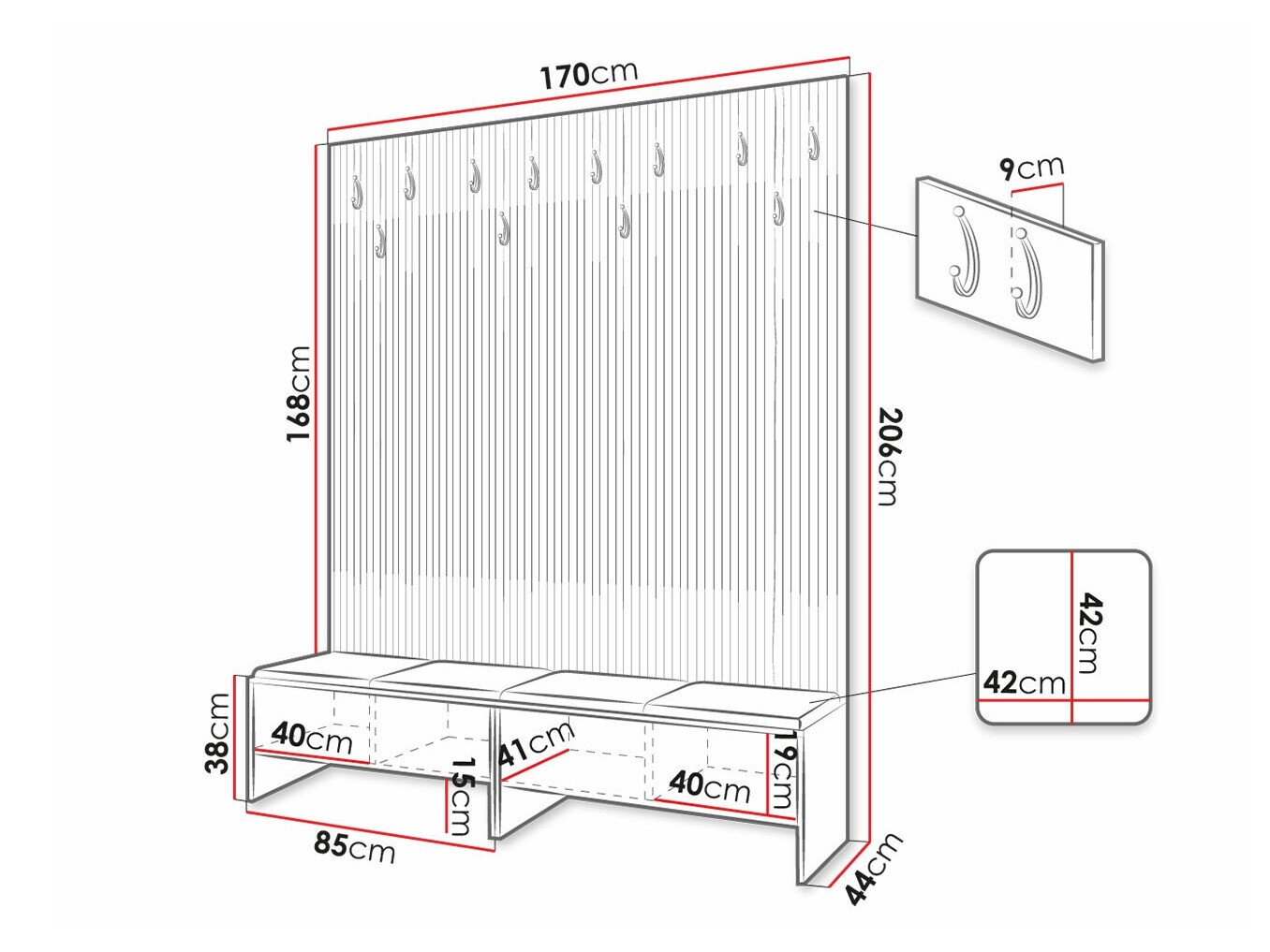 Conjunto para recibidor Donio V (Roble Artisan + Manila 02)