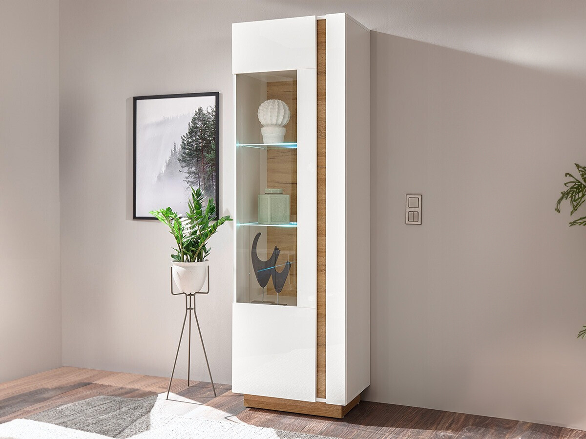 Estantería Veropho 100 (Blanco brillante + Roble nieto)