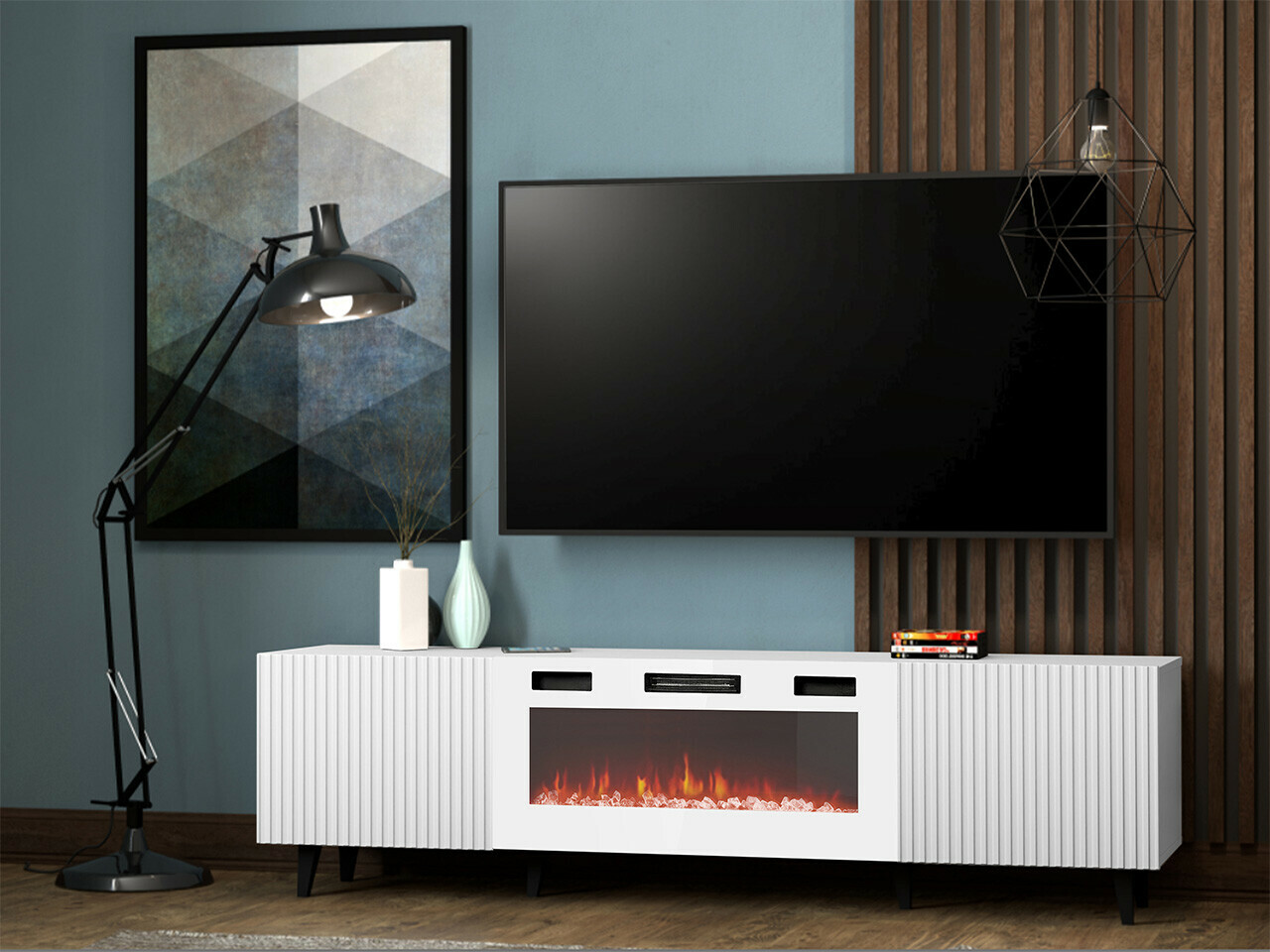 Mueble TV Dicto II (Blanco + Negro)