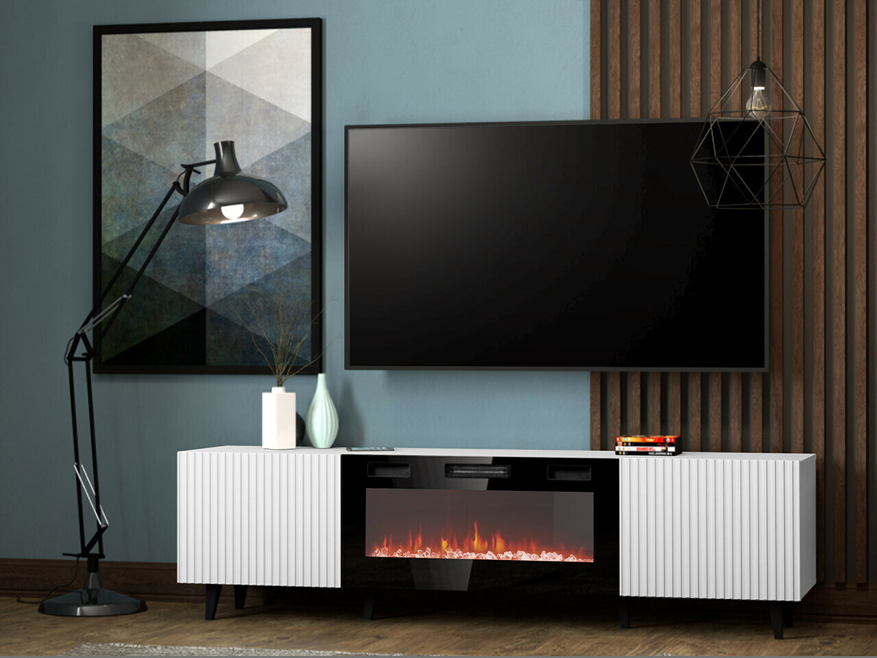 Mueble TV Dicto II (Blanco + Negro)