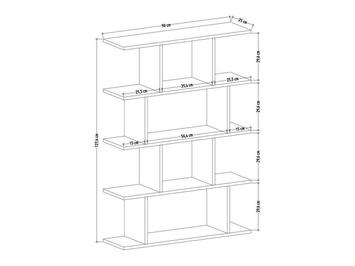Estantería Kailua 1048 (Blanco + Antracita)