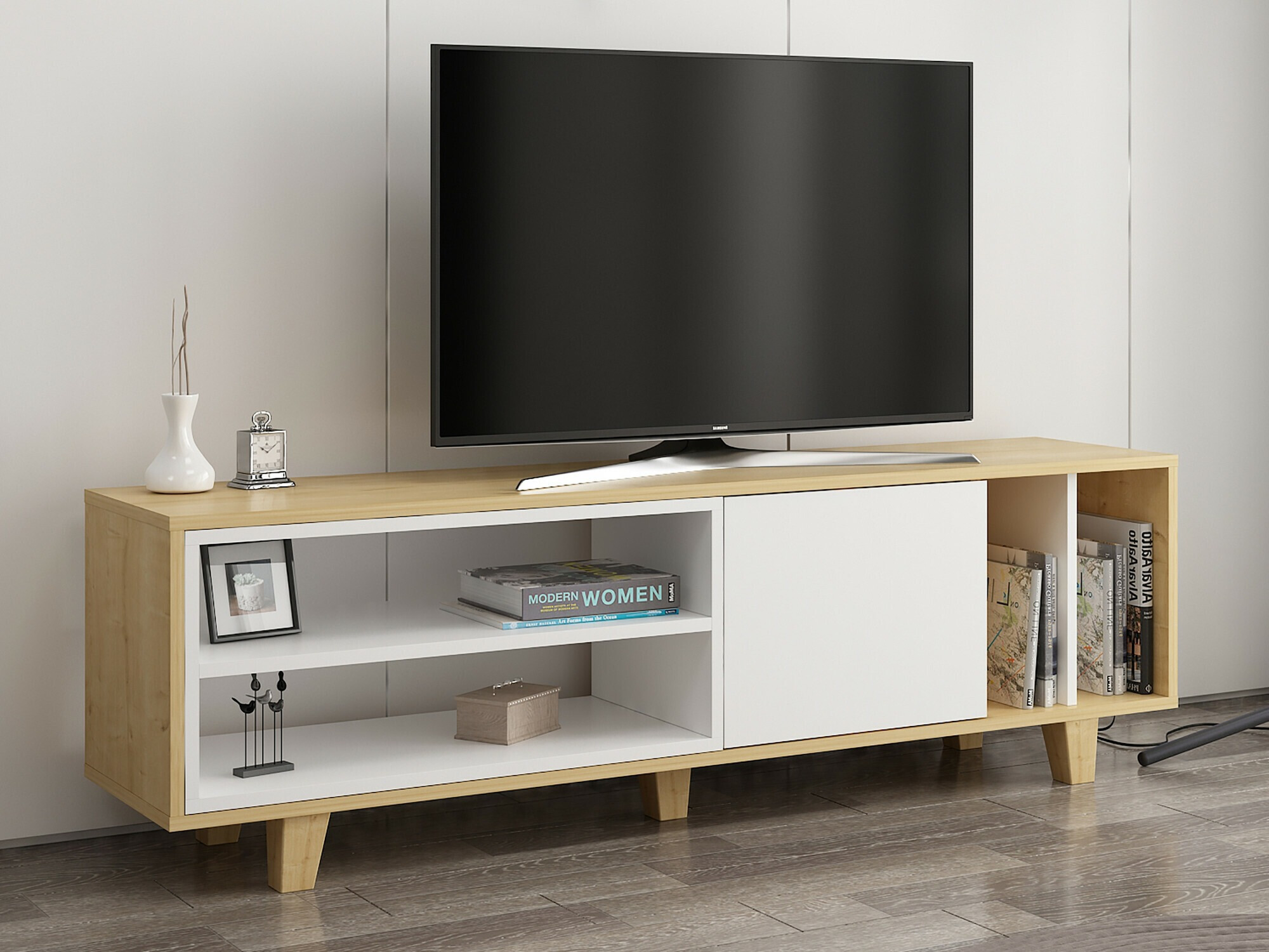 Mueble TV Kailua 2049 (Roble + Blanco)