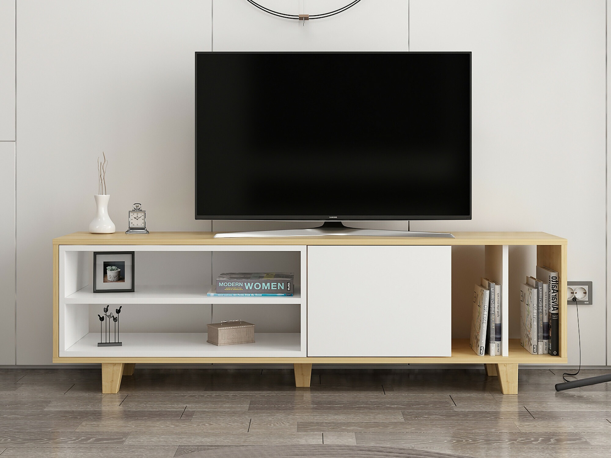 Mueble TV Kailua 2049 (Roble + Blanco)