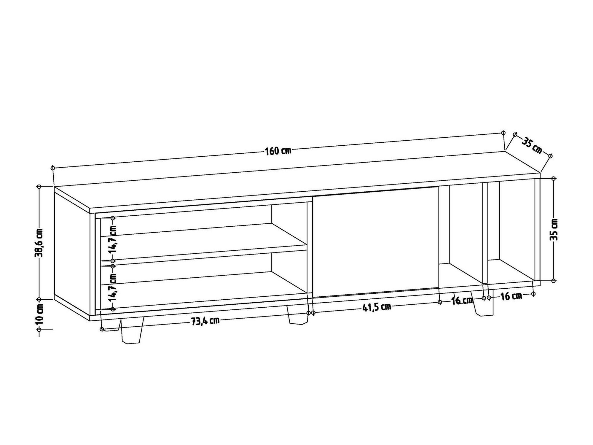 Mueble TV Kailua 2049 (Roble + Blanco)