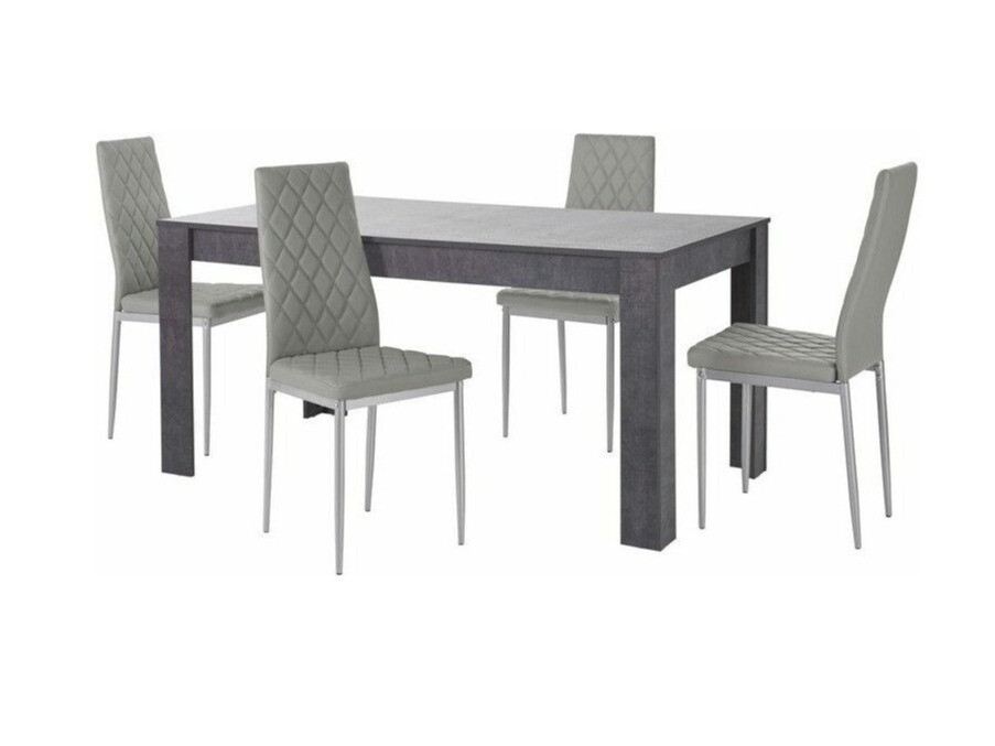 Conjunto de mesas y sillas para comedor Denton 600 (Gris + Plata)