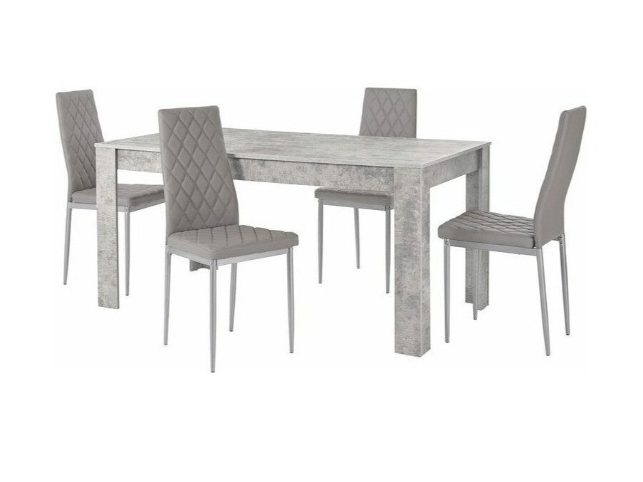 Conjunto de mesas y sillas para comedor Denton 601 (Gris + Plata)