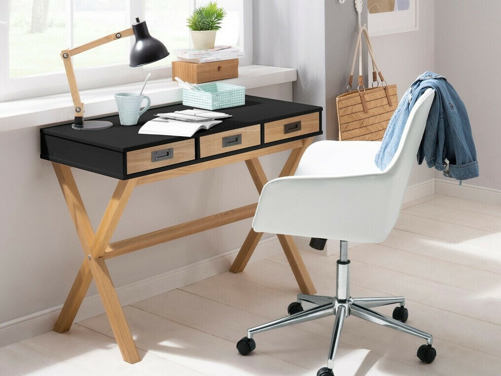 Mesa de oficina Denton 209 (Negro + Pino)