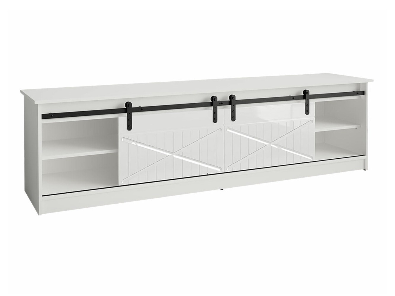 Mueble TV Charlotte 165 (Negro + Negro brillante)