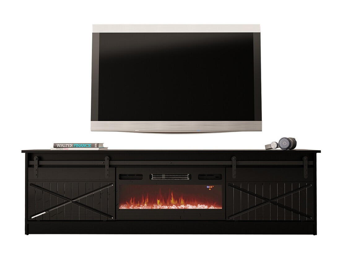 Mueble TV Charlotte 165 (Negro + Negro brillante)