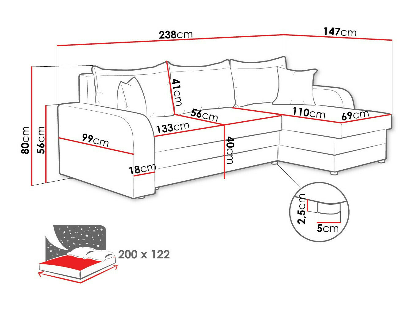 Sofá rinconero Comfivo Melissa I (Mikrofaza 0027 + Mikrofaza 0031)