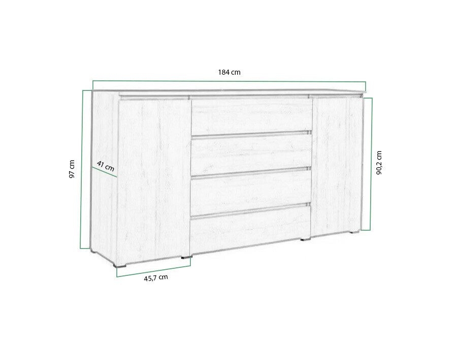 Cómoda Cirdora 105 (Riviera roble)