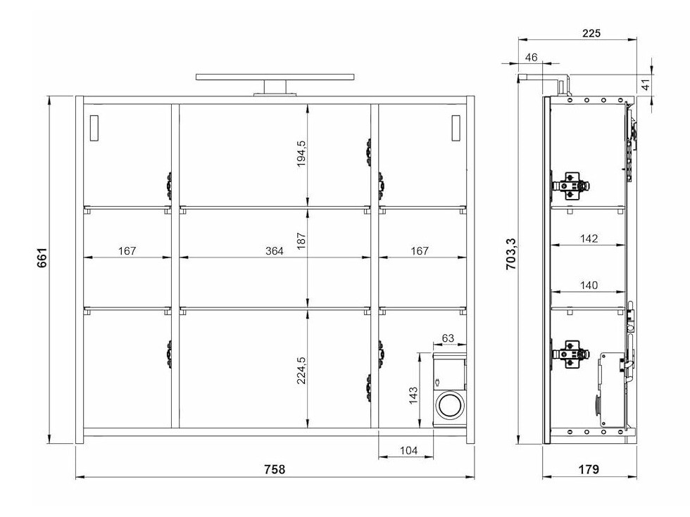 Mueble para baño con espejo Temeli 101 (Blanco)