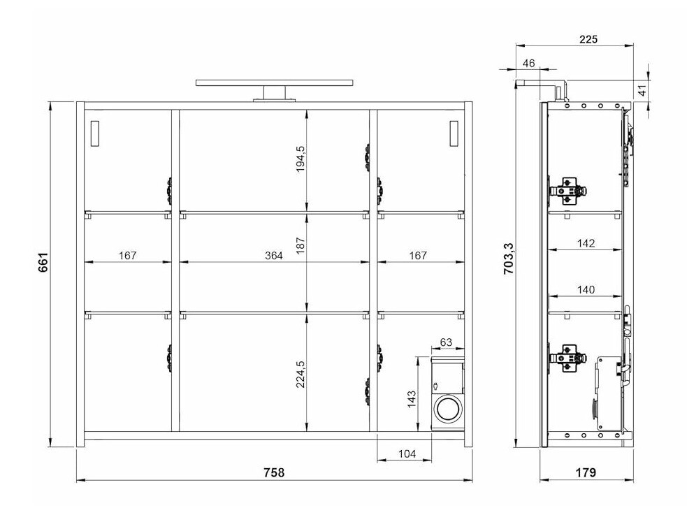 Mueble para baño con espejo Temeli 101 (Blanco)