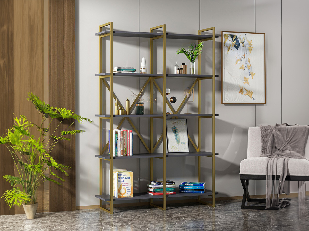 Estantería Kailua 2060 (Antracita + Dorado)