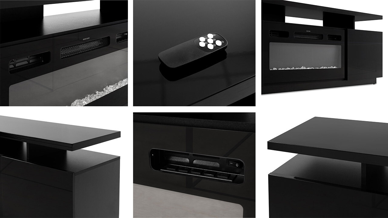 Mueble TV Charlotte 151 (Blanco + Blanco brillante)